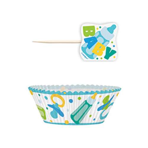 Baby Shower Cupcake Combo - Blue - Click Image to Close